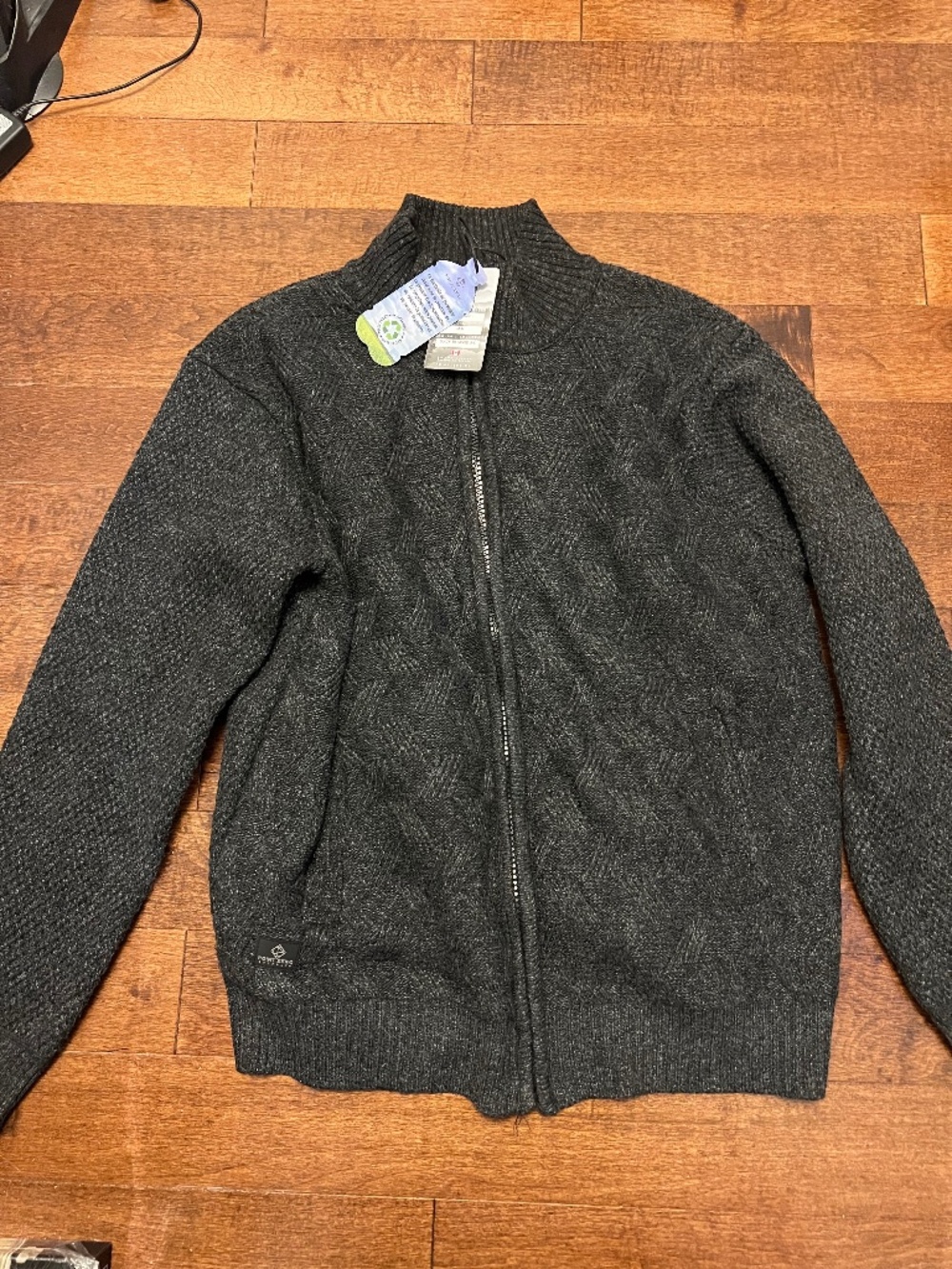 Point Zero Dark Gray Full-Zip Knit Jacket